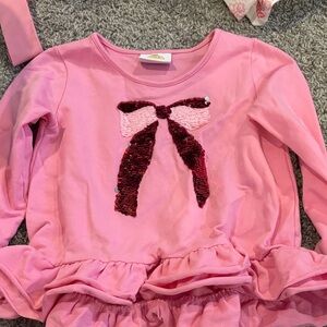 The yellow lamb Sequin Bow Kids Top